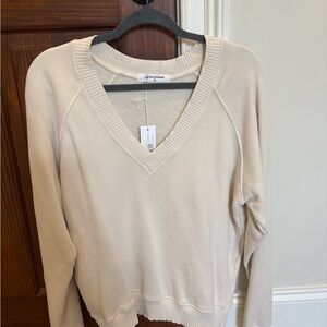 Perfect White Tee Women's Beige V-Neck Sweater